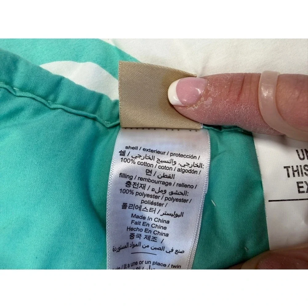 Pottery Barn Teen Twin Quilt and 1 Sham Boho Botanical Pink Teal 68x86 RARE